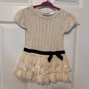 Blueberi Boulevard Lace Detail Sweater Dress